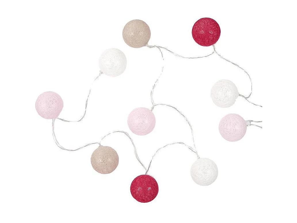 Guirlande Lumineuse à Led "10 Boules" 175cm Rose
