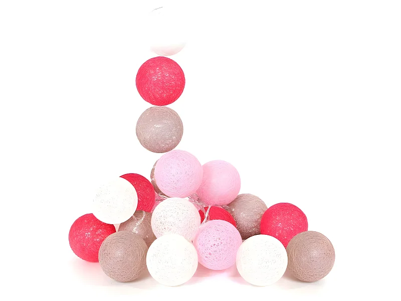 Guirlande Lumineuse à Led "10 Boules" 175cm Rose