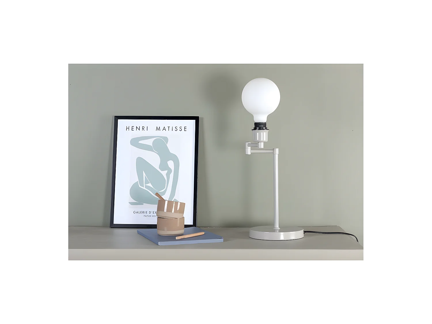 Lampe à Poser Design "Virro" 41cm Beige