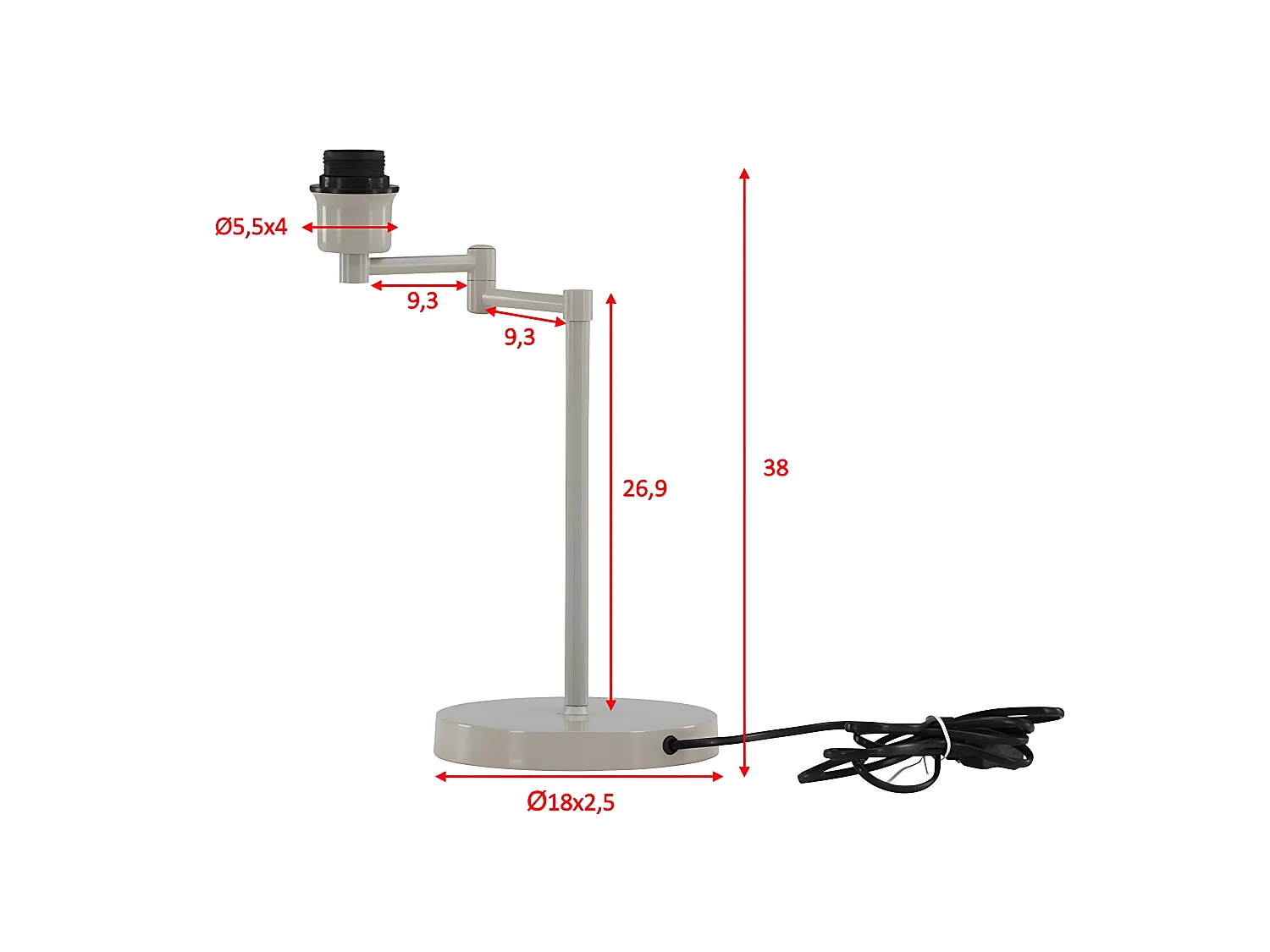 Lampe à Poser Design "Virro" 41cm Beige