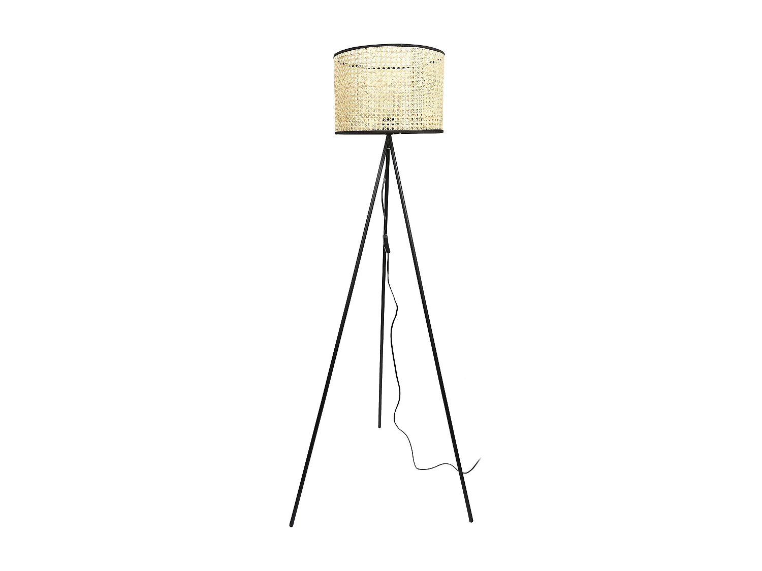 Lampadaire Cannage Noir, Beige