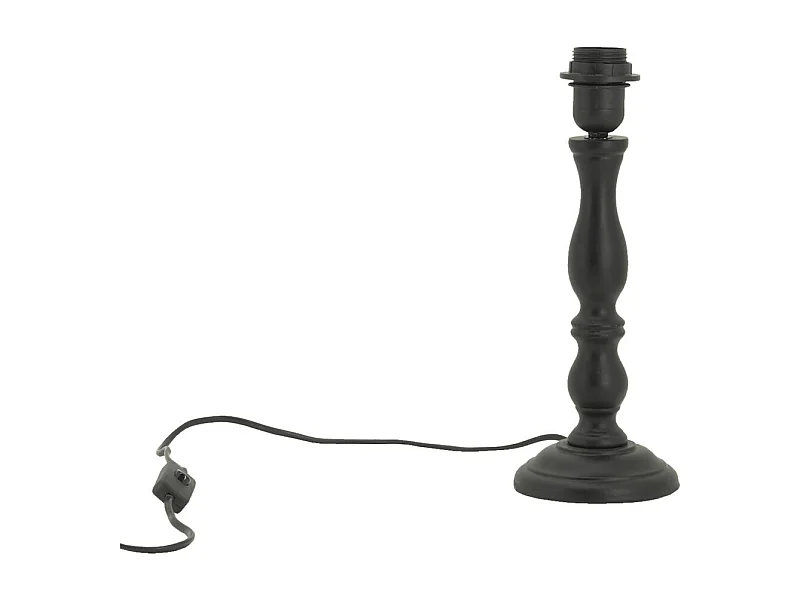 Pied de lampe en bois sculpté Bois noir