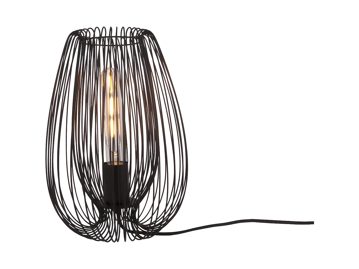 Drahtlampe aus Metall "Lucid black"