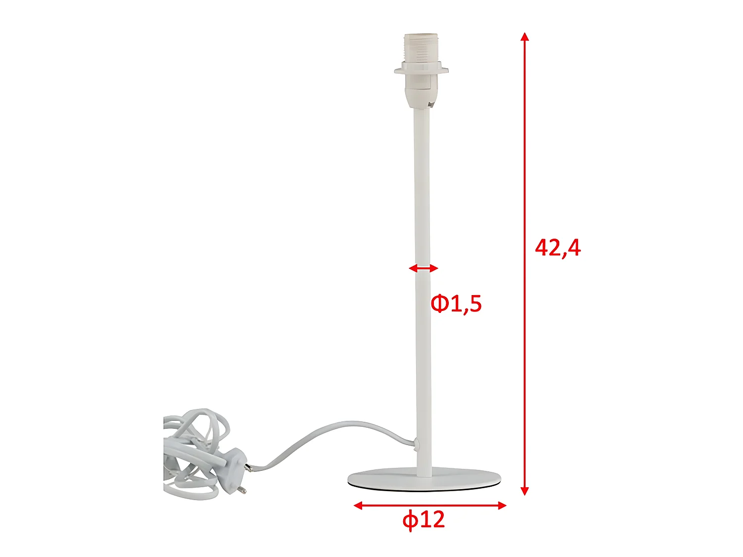 Pied de Lampe à Poser "Dasir" 43cm Gris Foncé