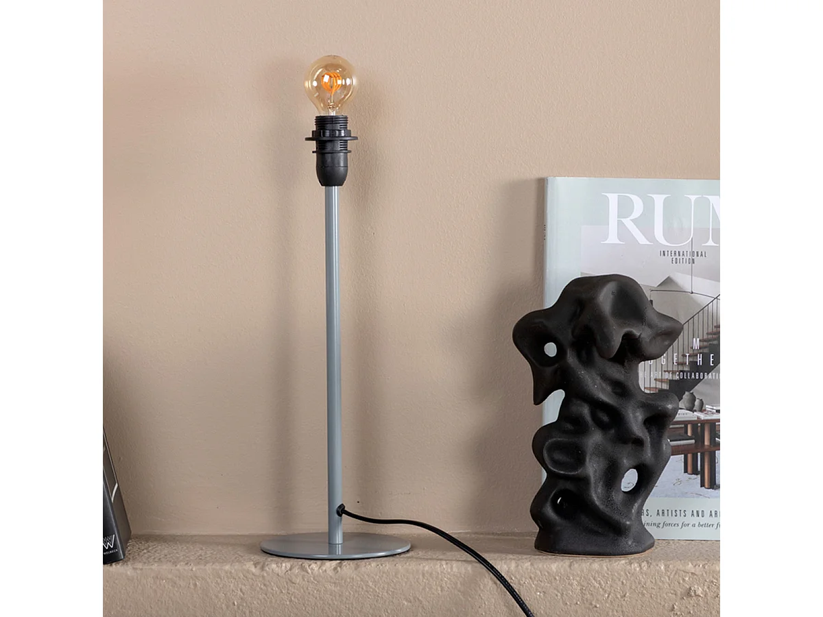 Dasir verlichting tafellamp 12x12x42,4cm  grijs, zwart.