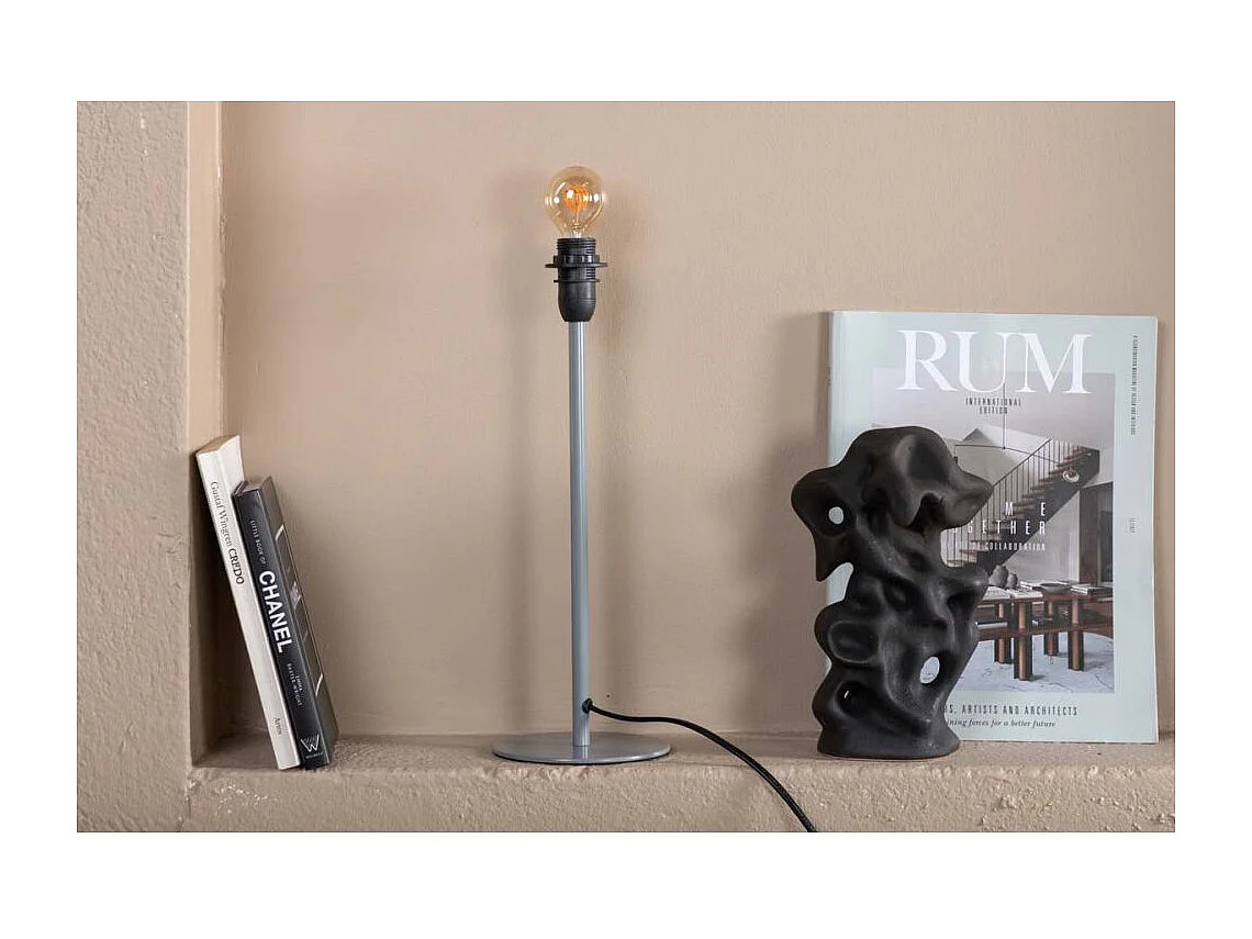 Dasir verlichting tafellamp 12x12x42,4cm  grijs, zwart.