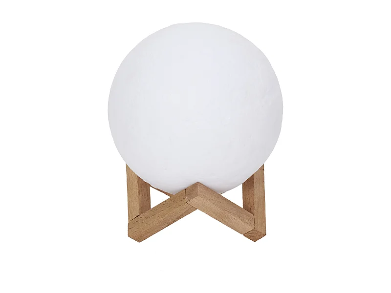 Lampe Tactile Lune Ronde 3d D15cm Blanc