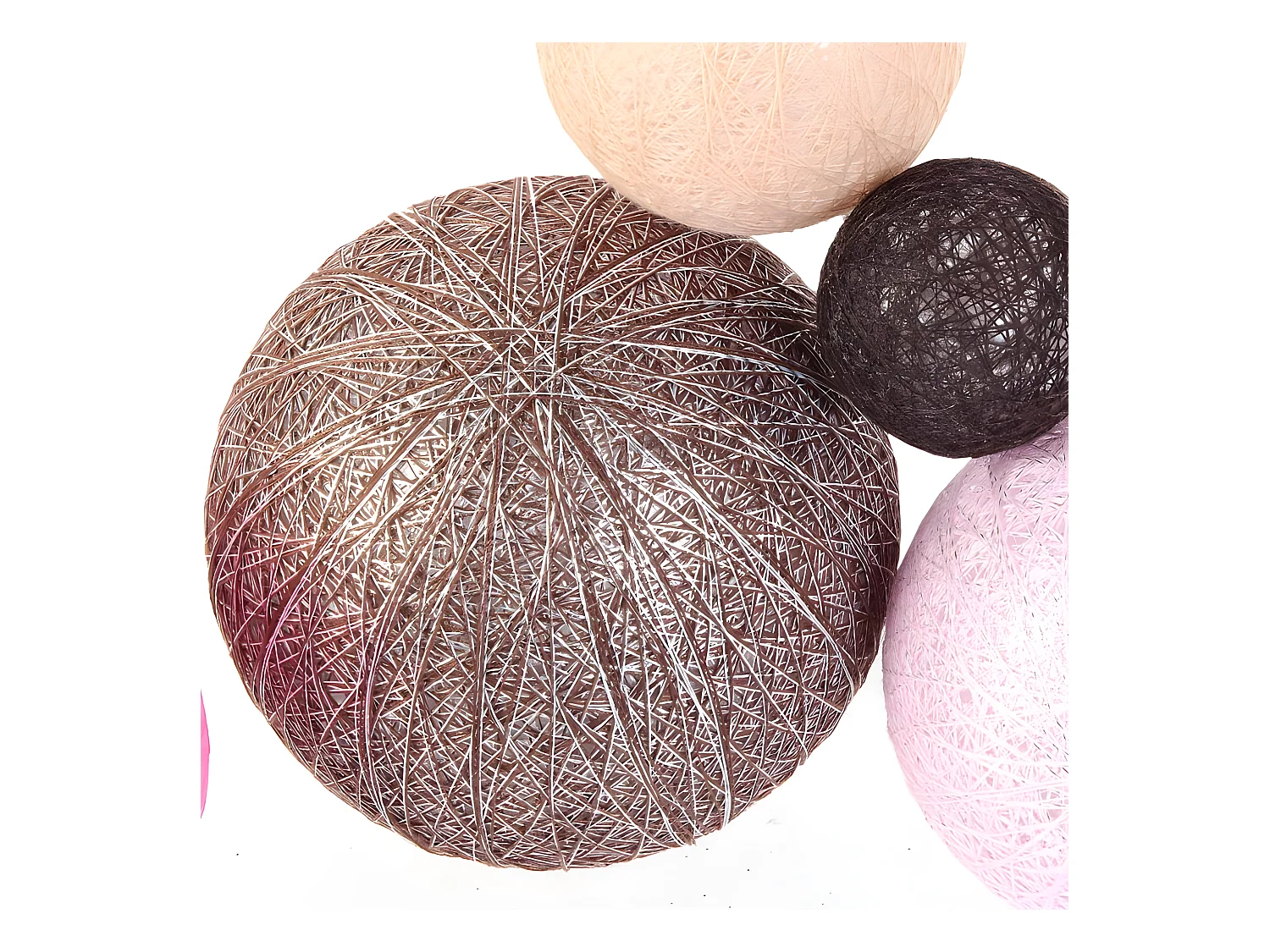 Guirlande Boules 10 Led "Multi Taille" 192cm Fushia