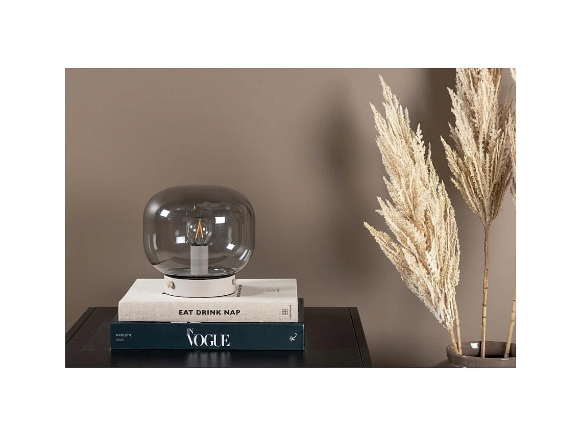 Tischlampe aus Stahl und Glas Bollonelie