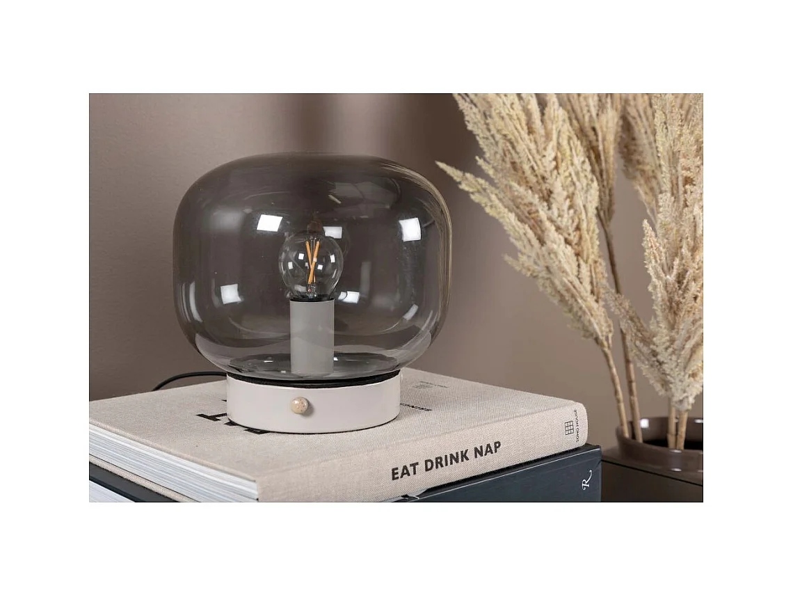 Tischlampe aus Stahl und Glas Bollonelie