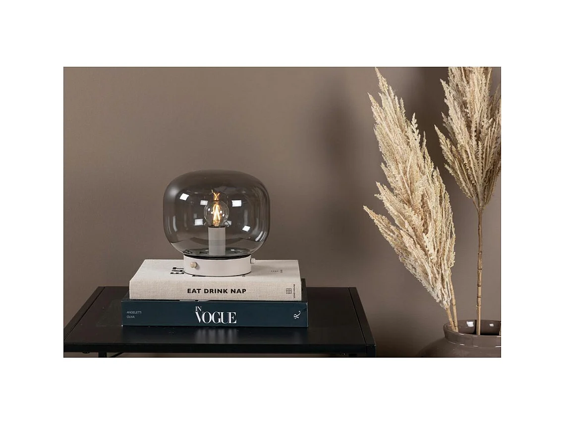 Tischlampe aus Stahl und Glas Bollonelie