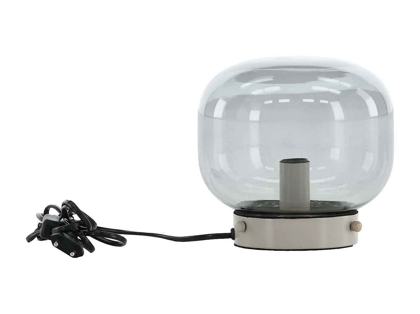 Bollonelie verlichting tafellamp 19x19x18cm glas beige, zwart.