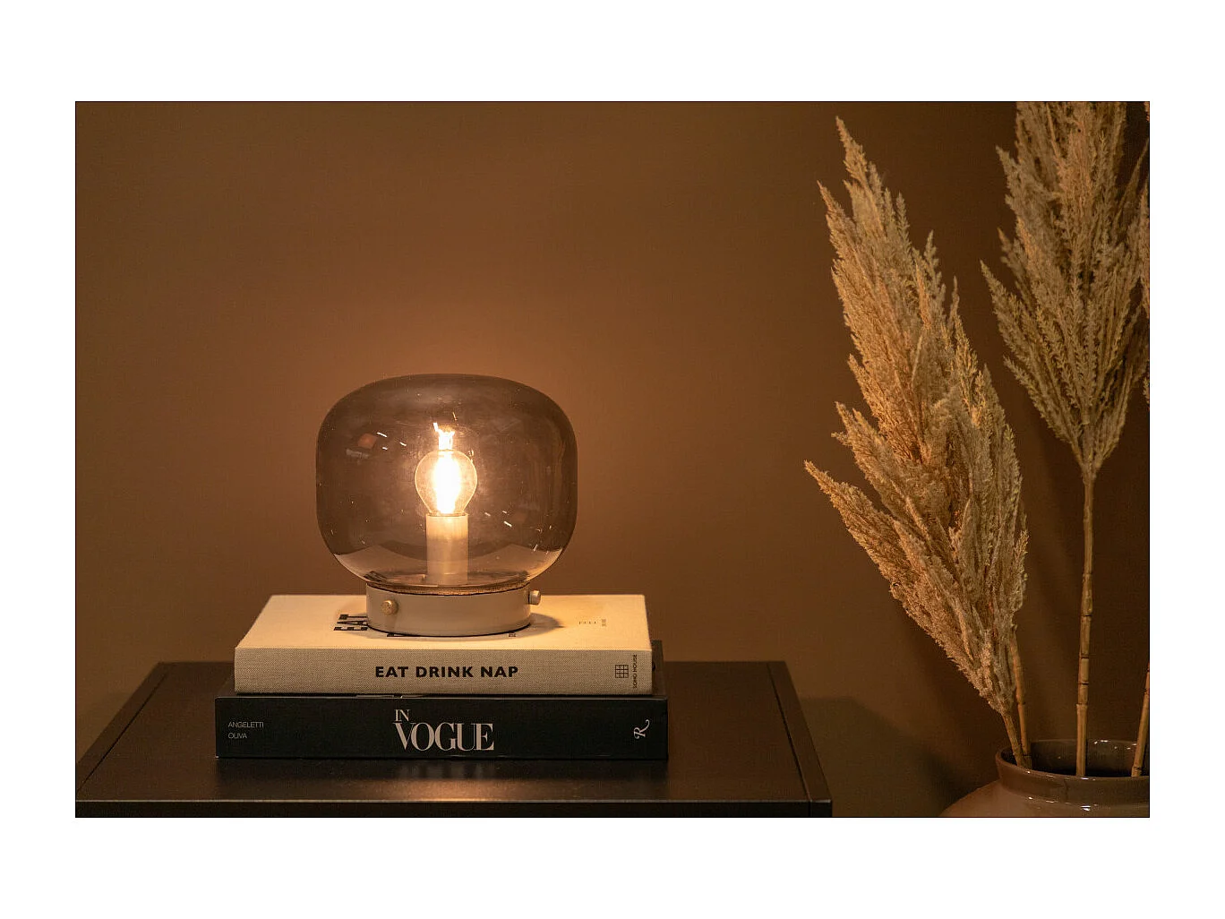 Lampe à Poser en Verre "Bollonelie" 19cm Beige