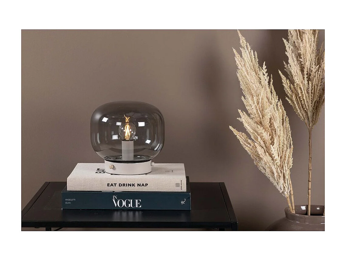 Lampe à Poser en Verre "Bollonelie" 19cm Beige