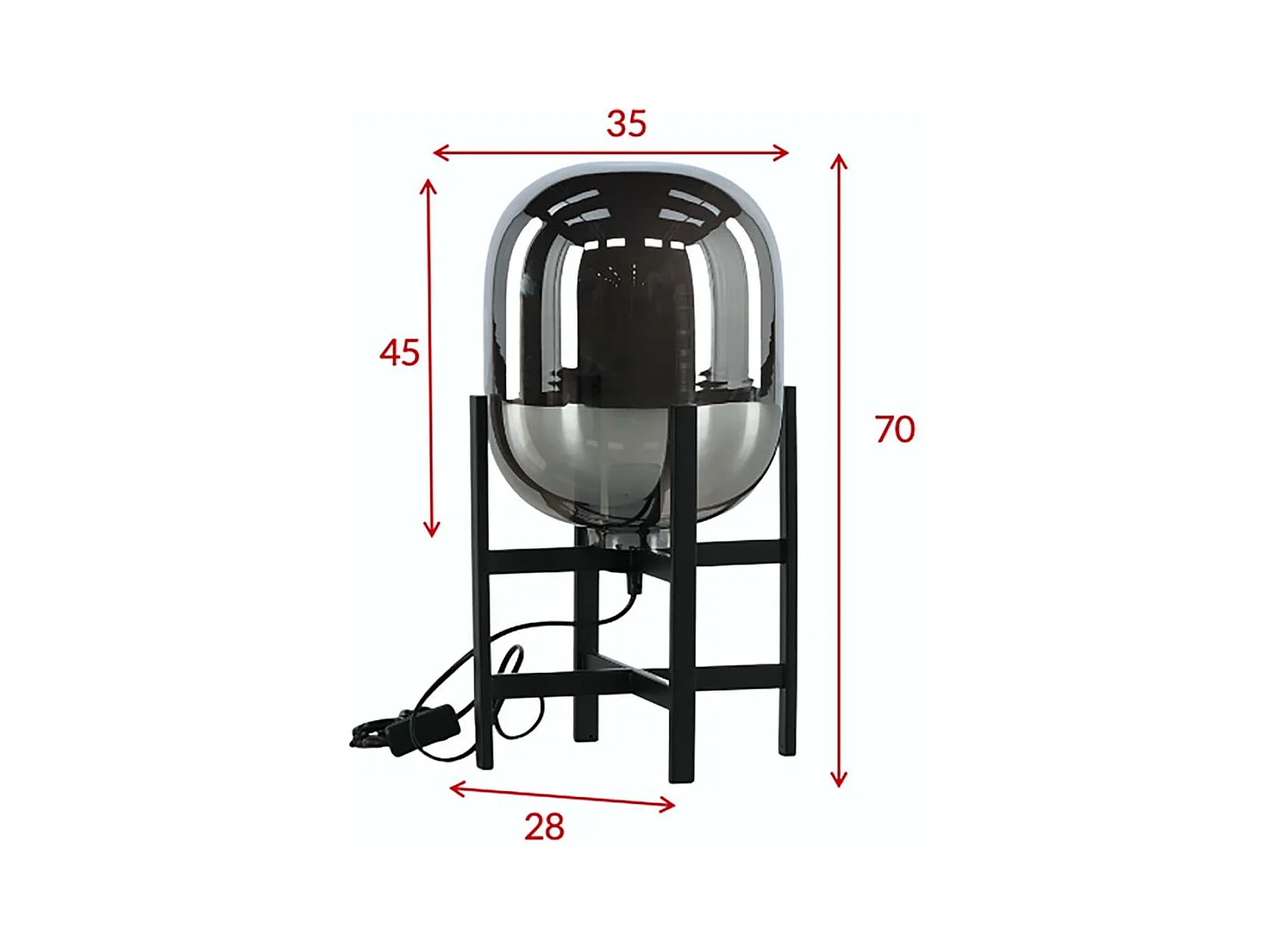 Lampe à Poser Design "Altair" 45cm Noir