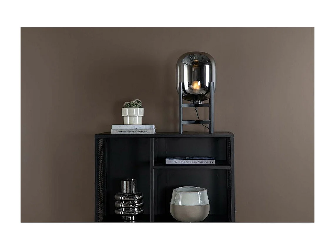 Altair verlichting tafellamp Ø26cm glas, staal zwart.