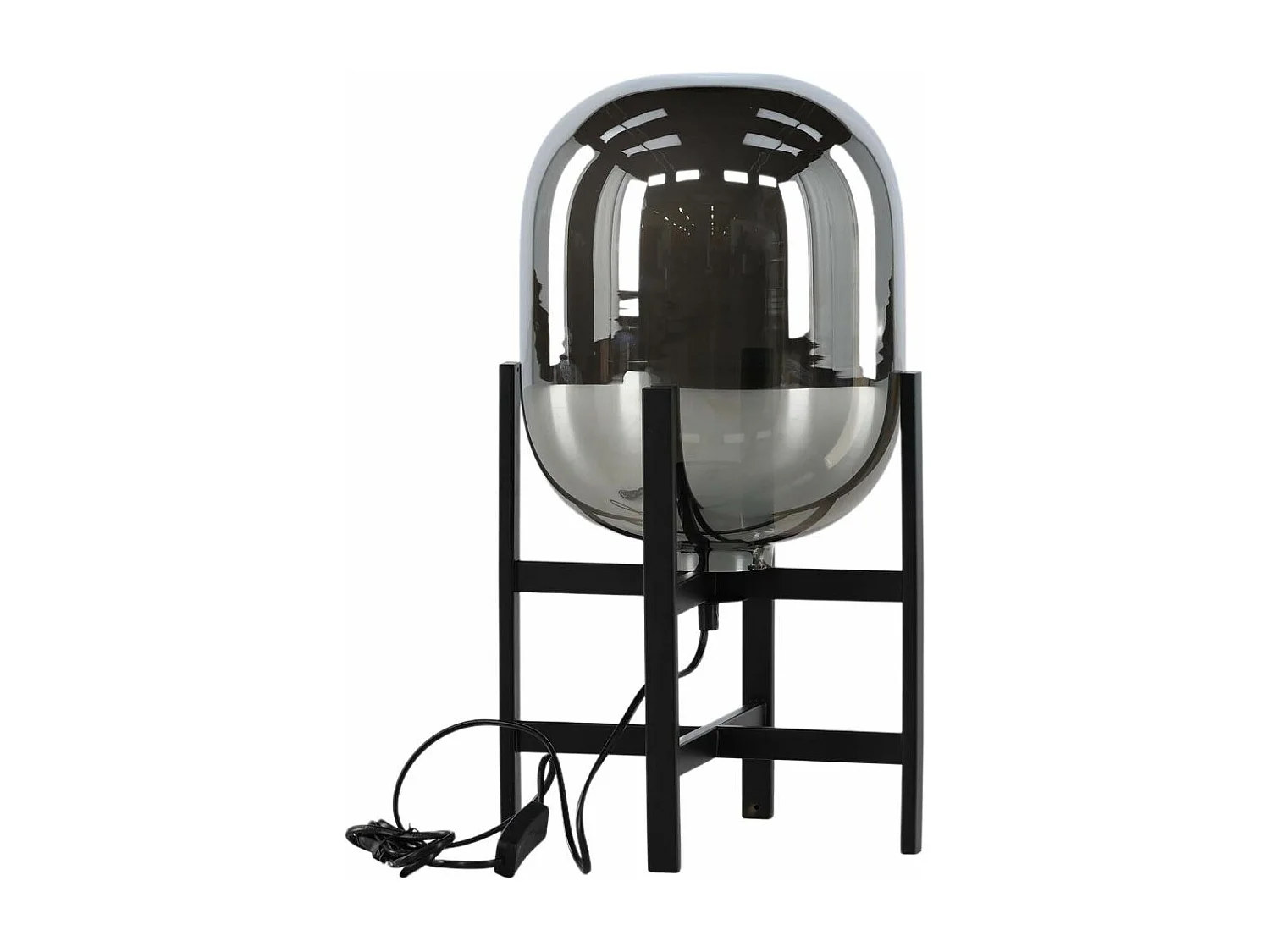 Altair verlichting tafellamp Ø26cm glas, staal zwart.