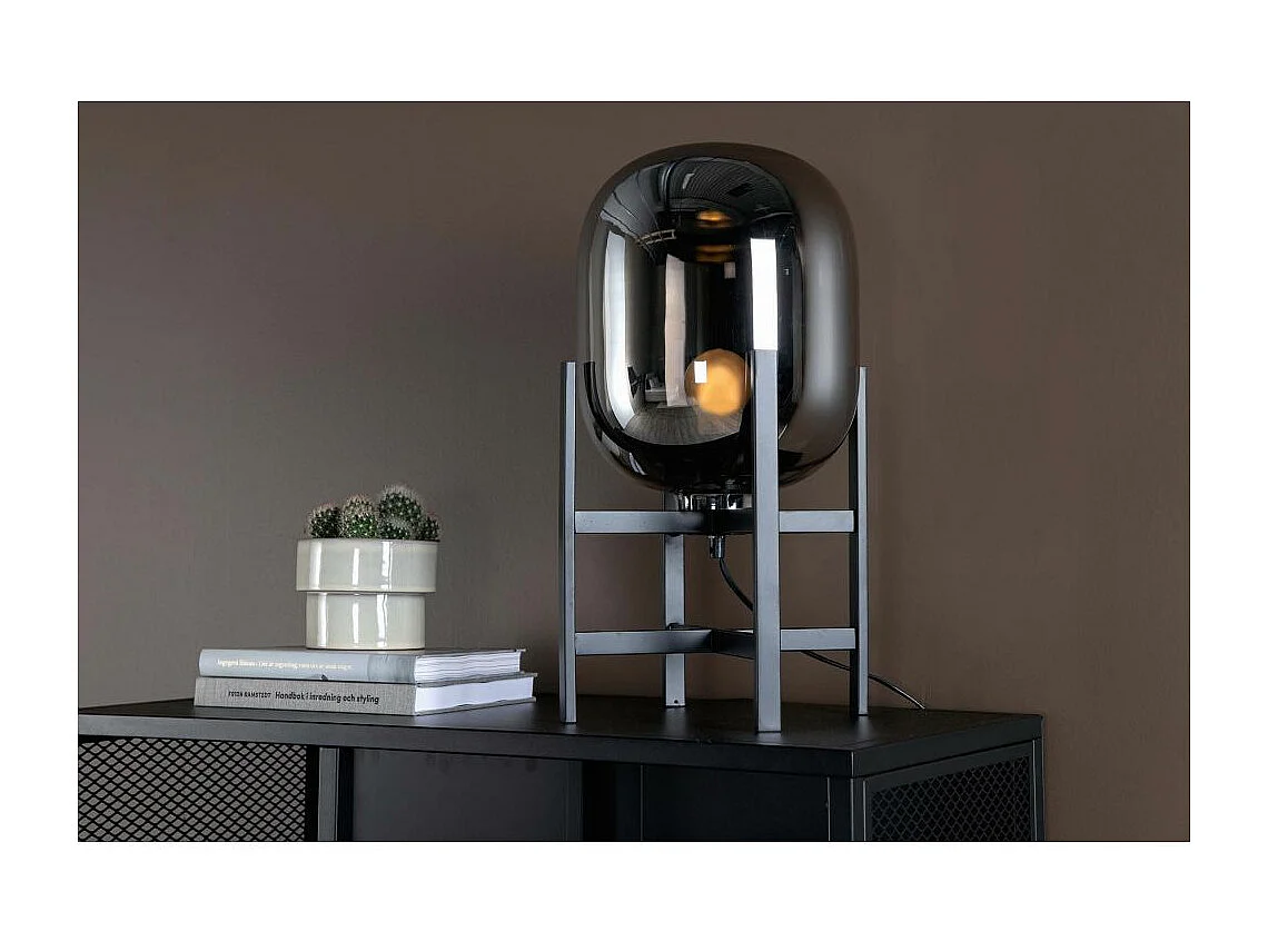 Altair verlichting tafellamp Ø26cm glas, staal zwart.