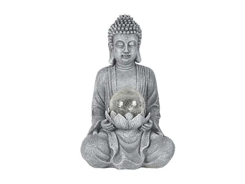 Lampe Solaire Bouddha Gris