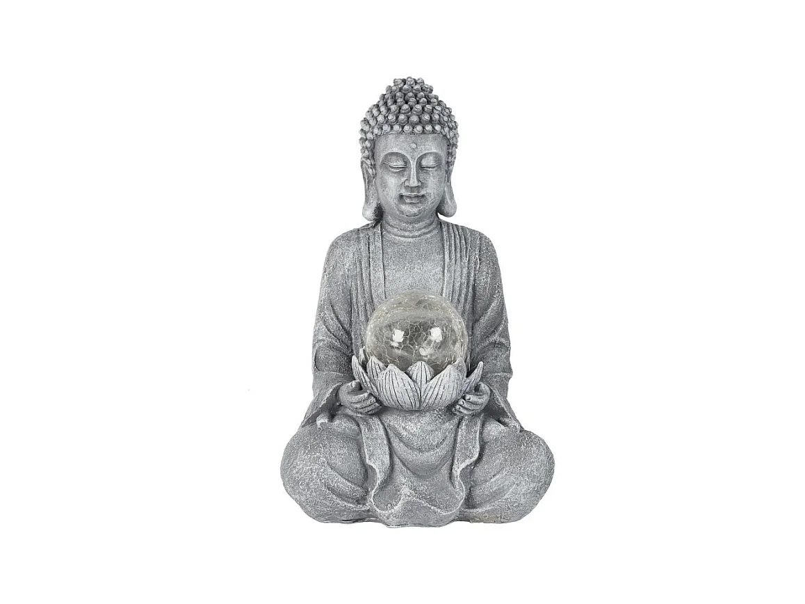Lampe Solaire Bouddha Gris