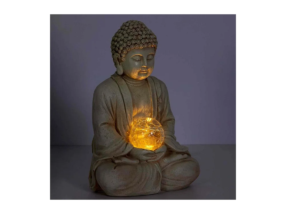Lampe Solaire Bouddha Gris
