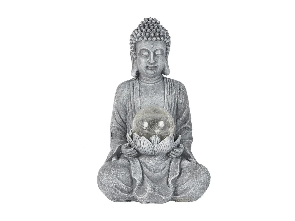 Lampe Solaire Bouddha Gris