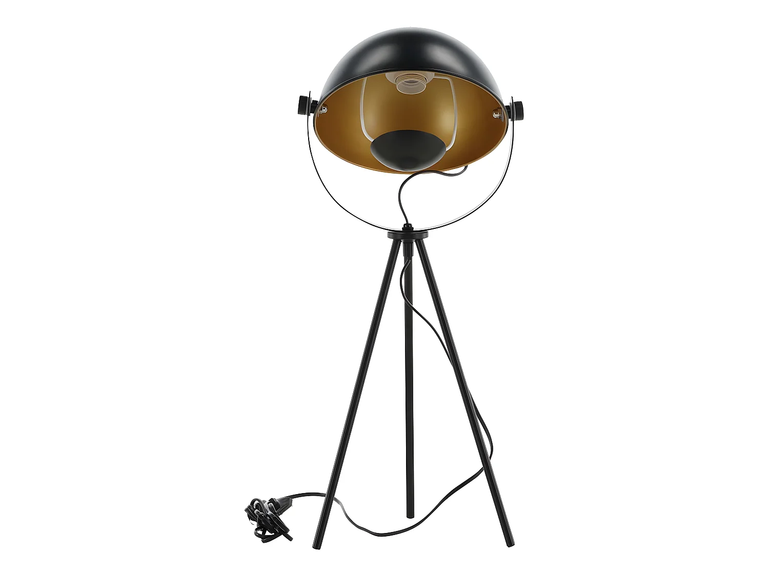 Lampe à poser en acier noir et cuivré Search