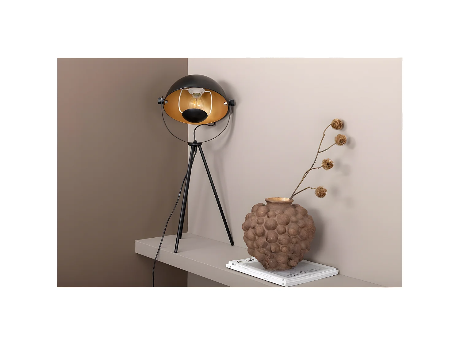 Lampe à Poser Trépied "Search" 67cm Noir