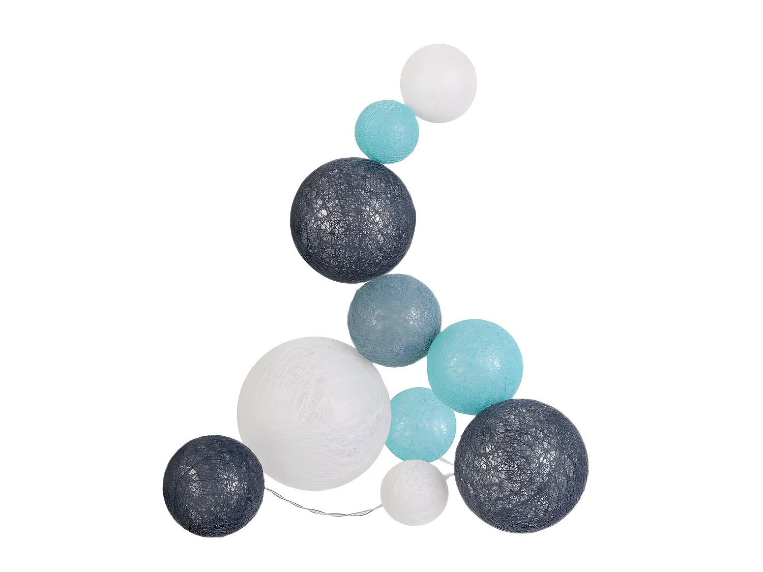 Guirlande Boules 10 Led "Multi Taille" 192cm Bleu