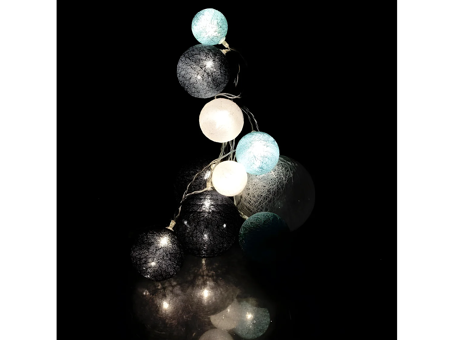Guirlande Boules 10 Led "Multi Taille" 192cm Bleu