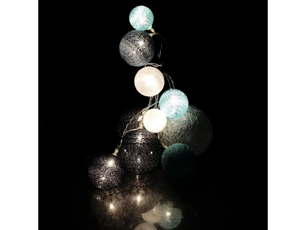 Guirlande Boules 10 Led "Multi Taille" 192cm Bleu