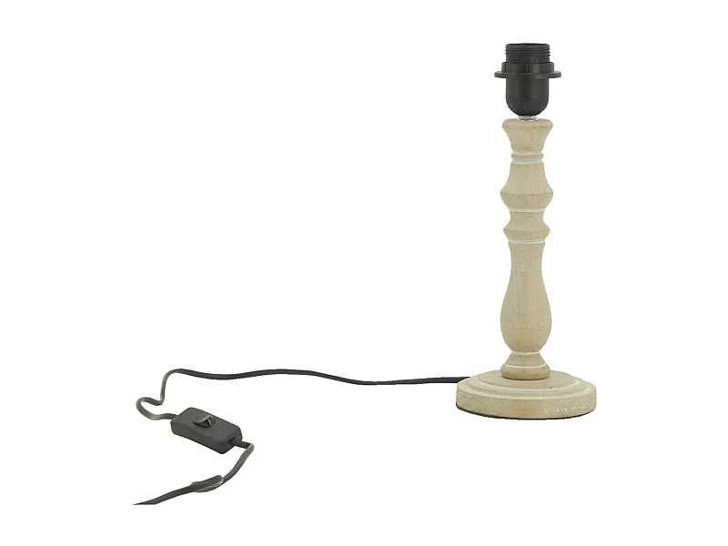 Pied de lampe en bois sculpté Naturel