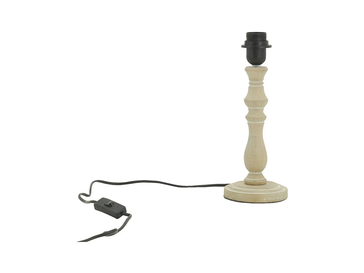 Pied de lampe en bois sculpté Naturel