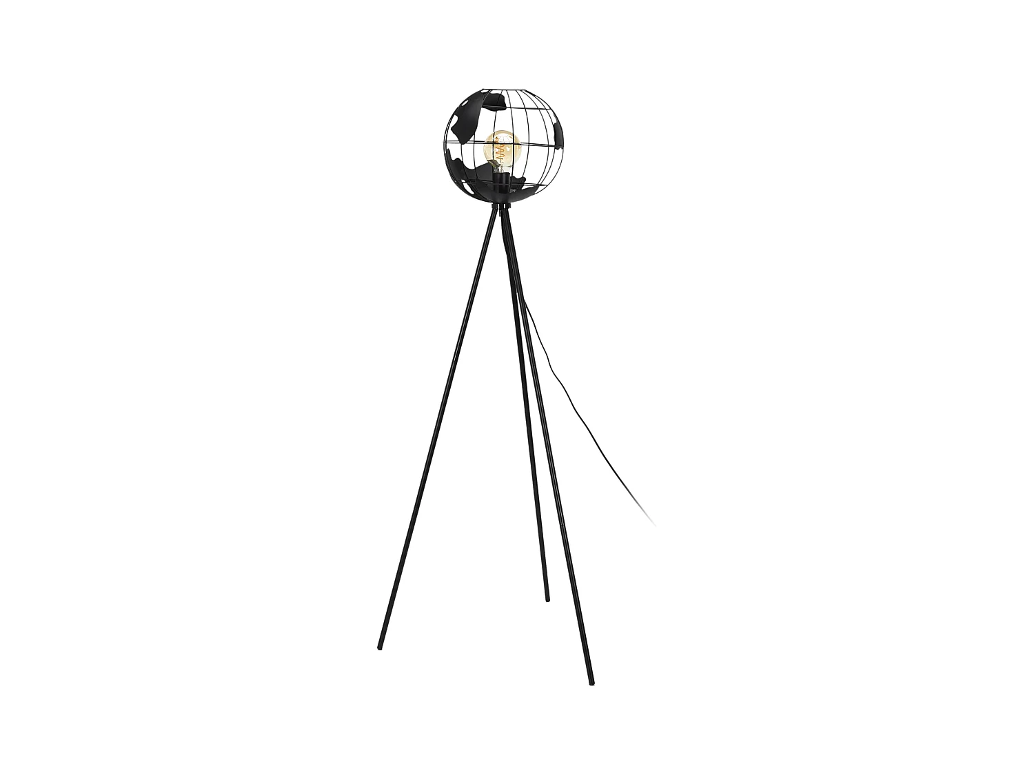 Lampadaire Metal Noir Globe Noir