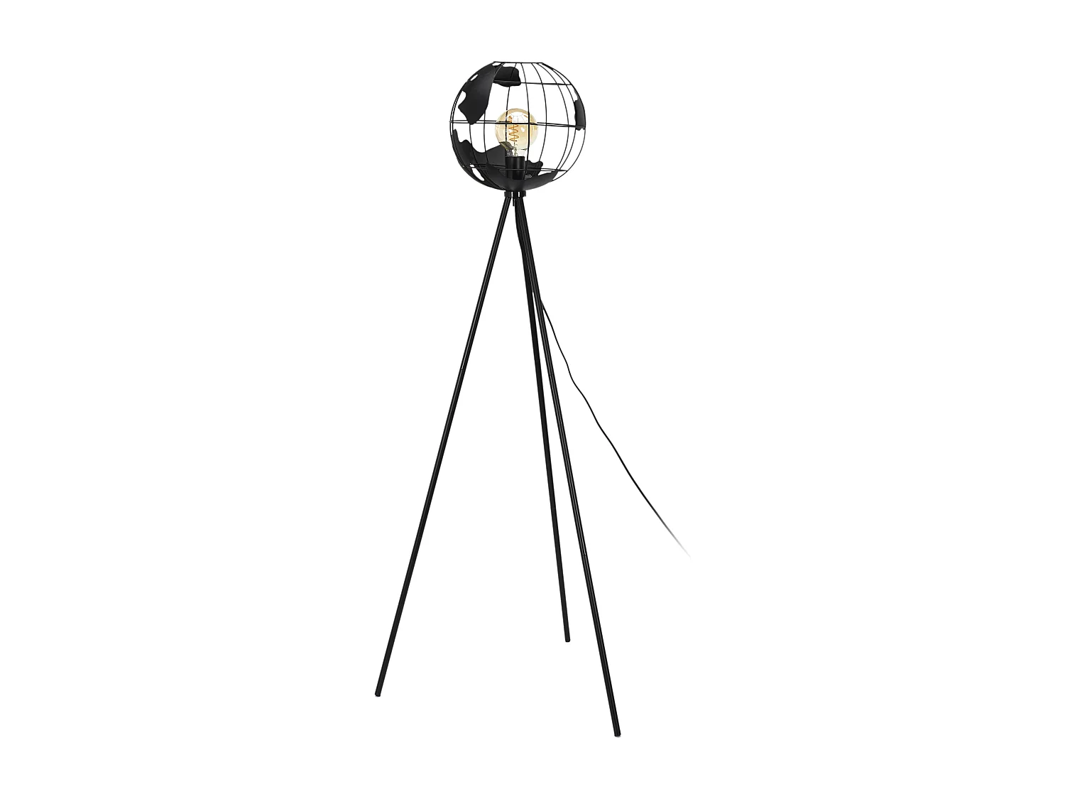 Lampadaire Metal Noir Globe Noir