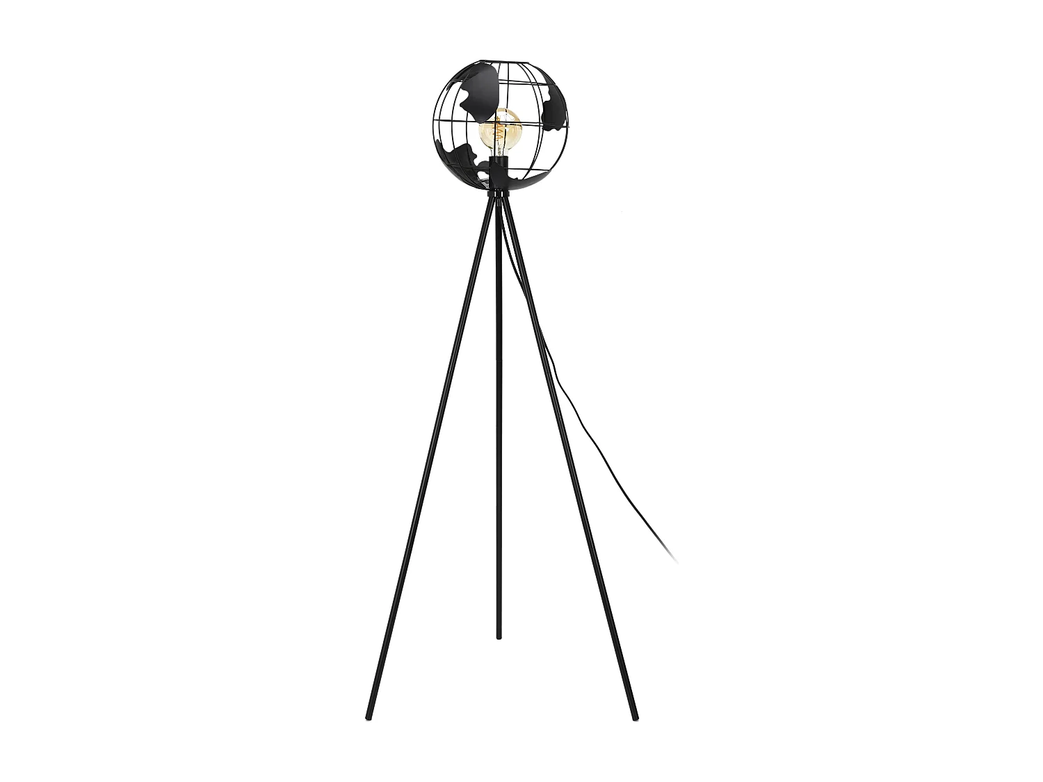 Lampadaire Metal Noir Globe Noir