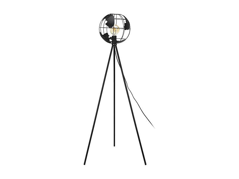 Lampadaire Metal Noir Globe Noir