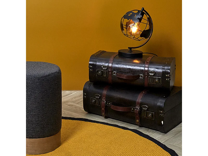 Lampe A Poser Metal Noir Globe Noir