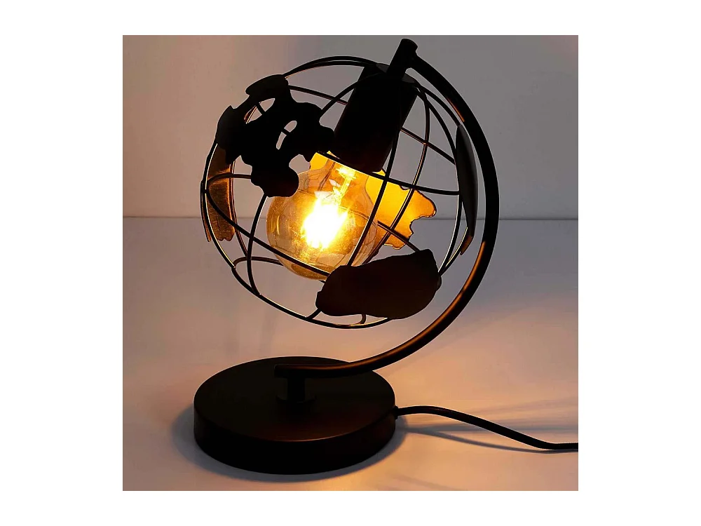 Lampe A Poser Metal Noir Globe Noir