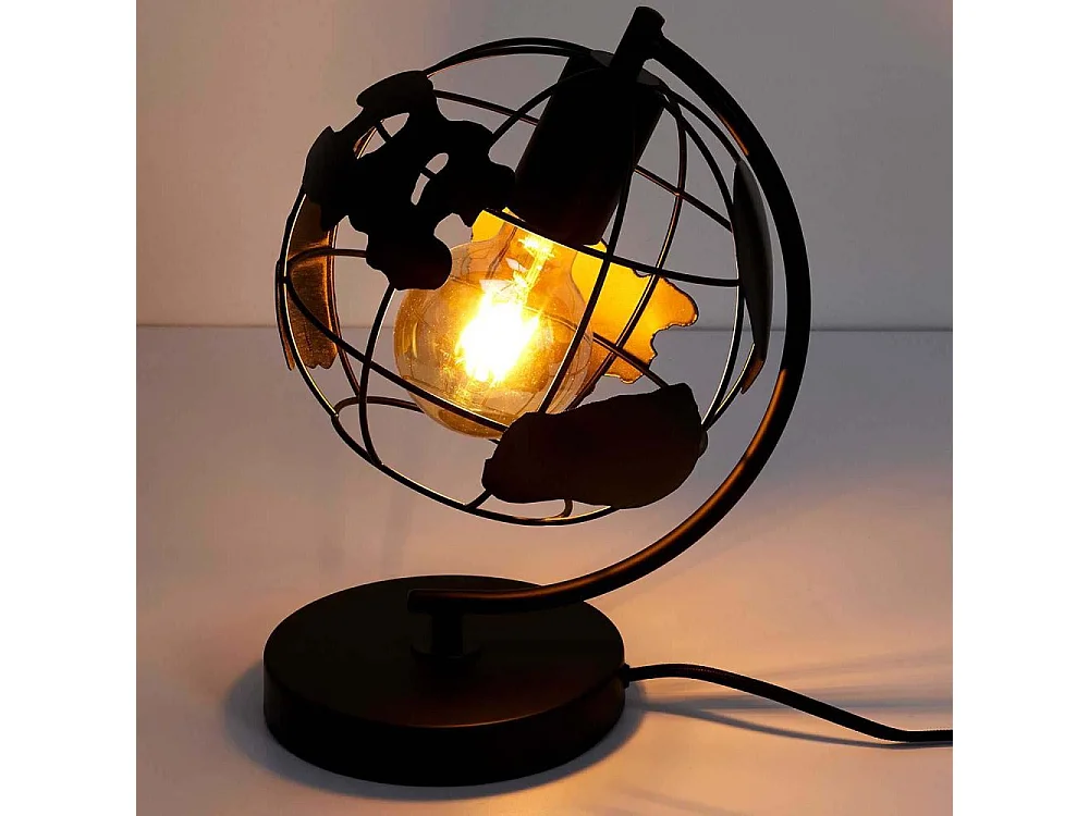 Lampe A Poser Metal Noir Globe Noir