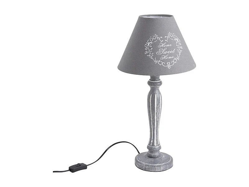 Lampe en bois motif coeur