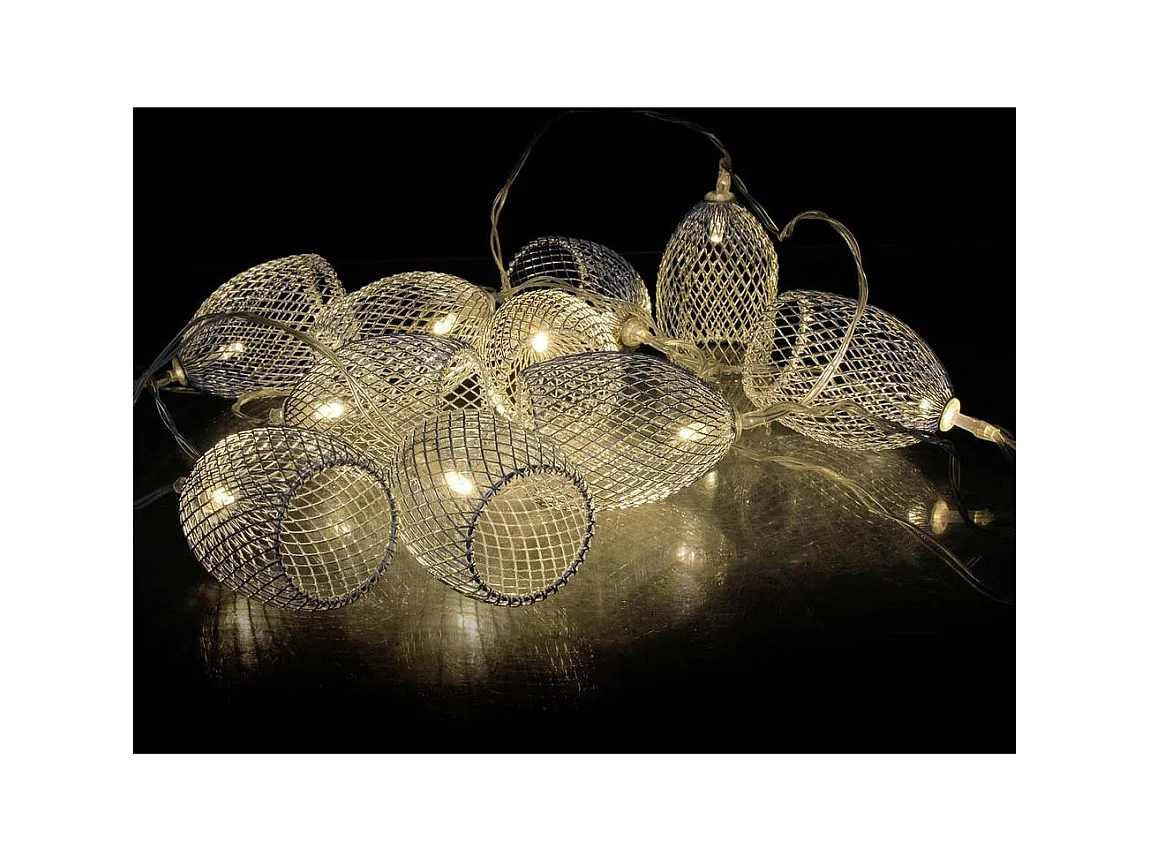 Guirlande Lumineuse Led "10 Cloches" 175cm Argent