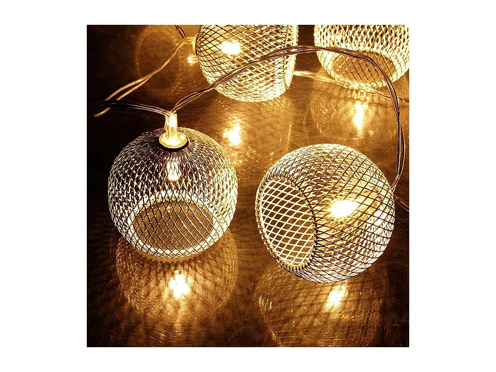 Guirlande Lumineuse Led "10 Cloches" 175cm Argent