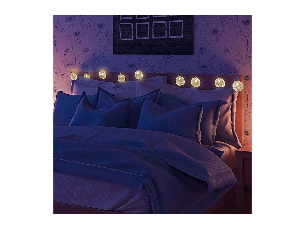 Guirlande Lumineuse Led "10 Cloches" 175cm Argent