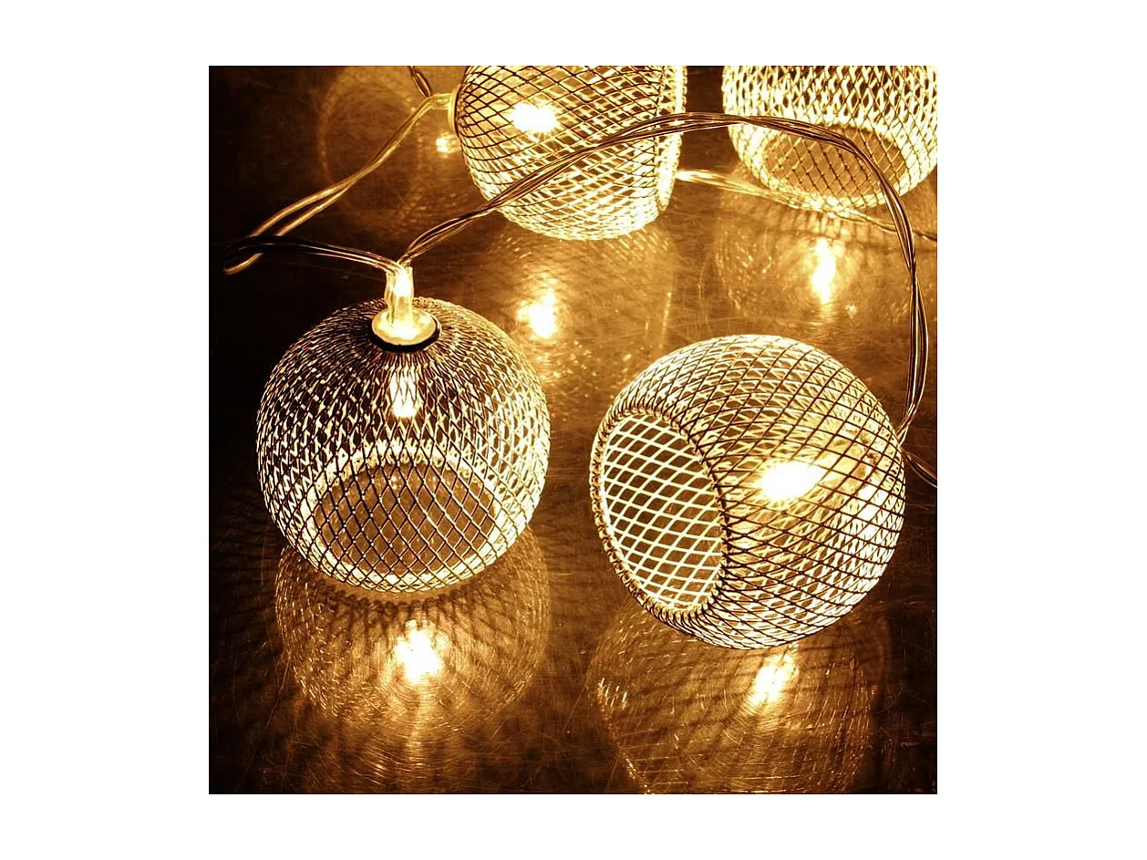 Guirnalda de luz 10 jaulas de plata