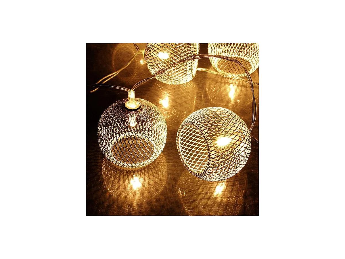 Guirlande Lumineuse Led "10 Cloches" 175cm Argent
