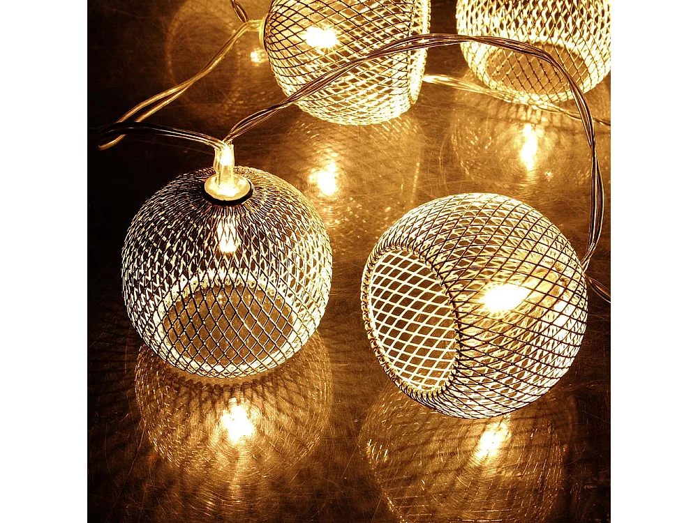 Guirlande Lumineuse Led "10 Cloches" 175cm Argent