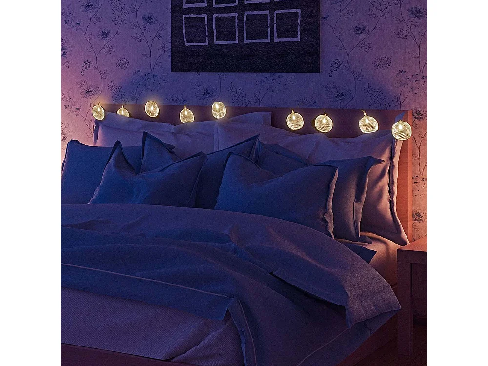 Guirlande Lumineuse Led "10 Cloches" 175cm Argent