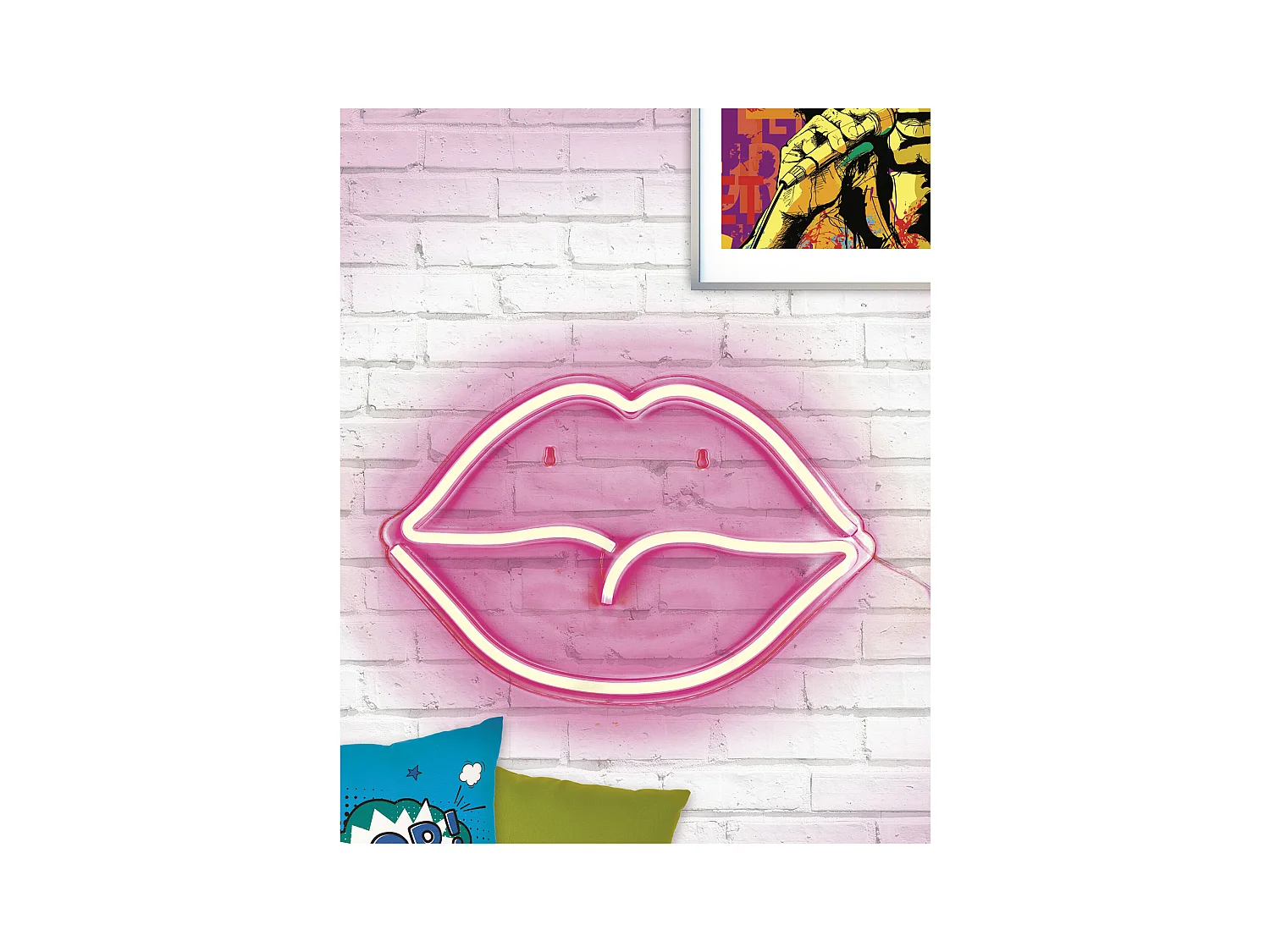 Lampe Neon Bouche Acrylique Usb Rouge