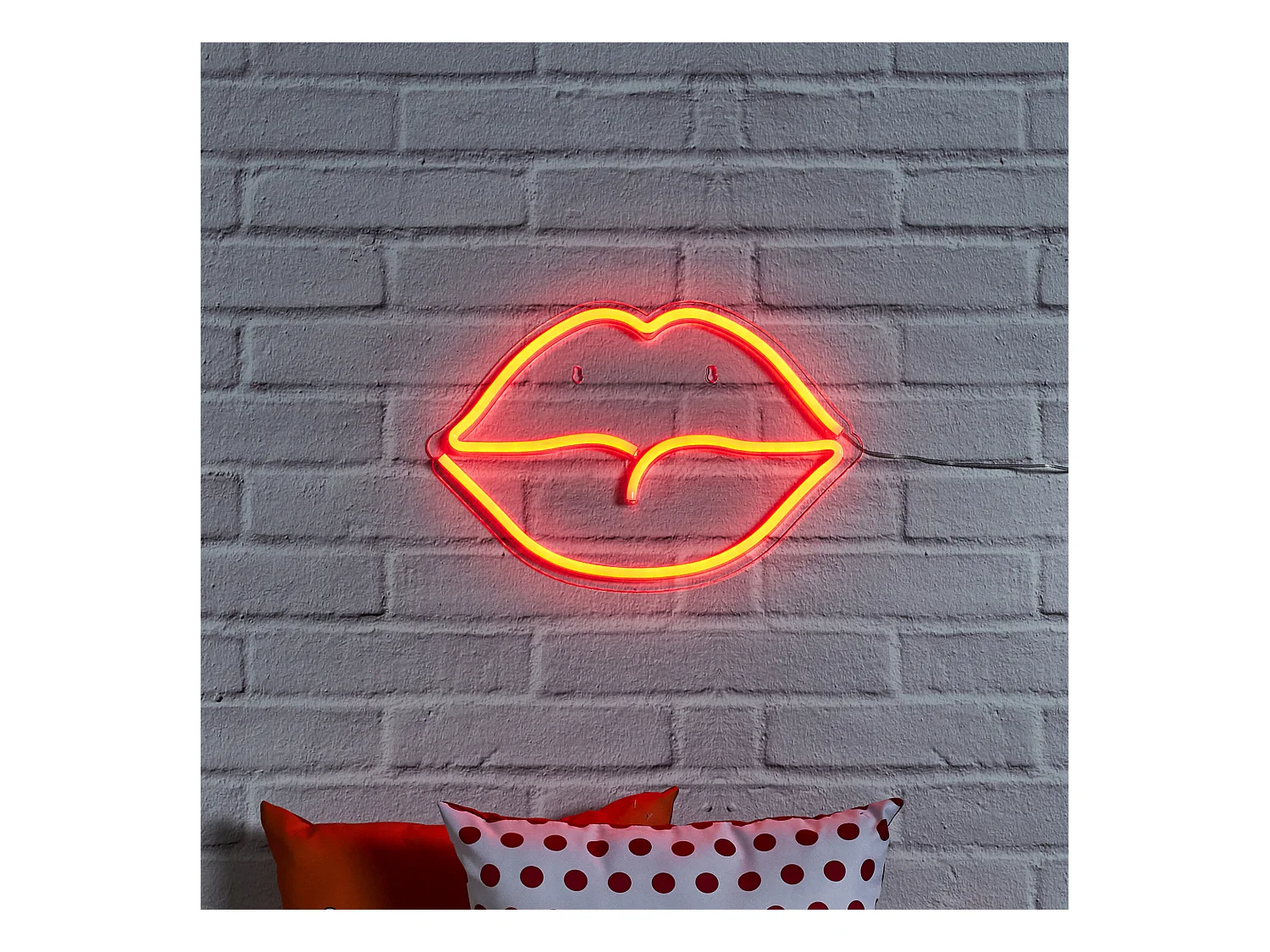 Lampe Neon Bouche Acrylique Usb Rouge